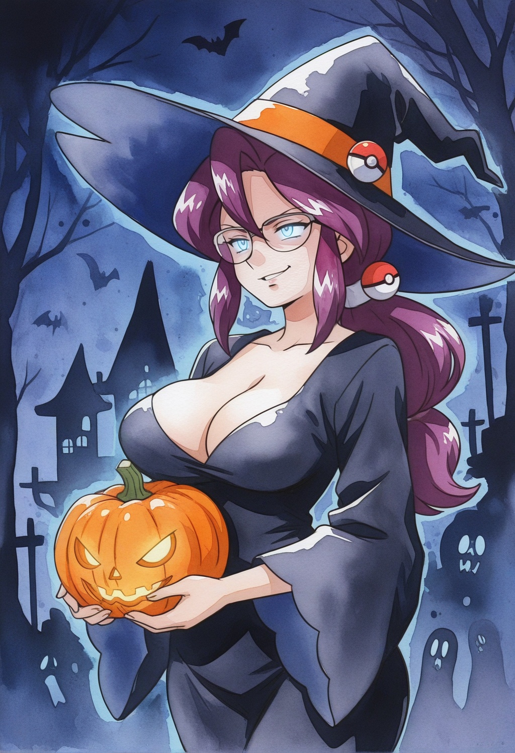 loreleipkm,  1girl,  purple hair on Tensor.Art