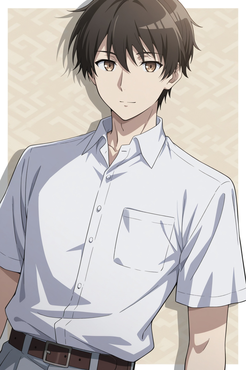 kimihiko_kimizuka,  brown hair,  brown eyes school uniform on Tensor.Art