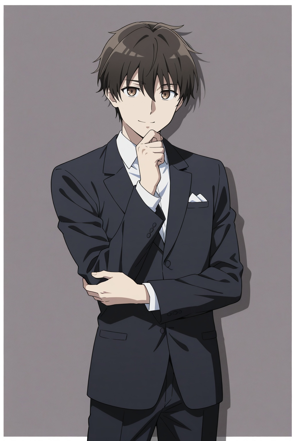 kimihiko_kimizuka,  brown hair,  brown eyes formal clothes on Tensor.Art