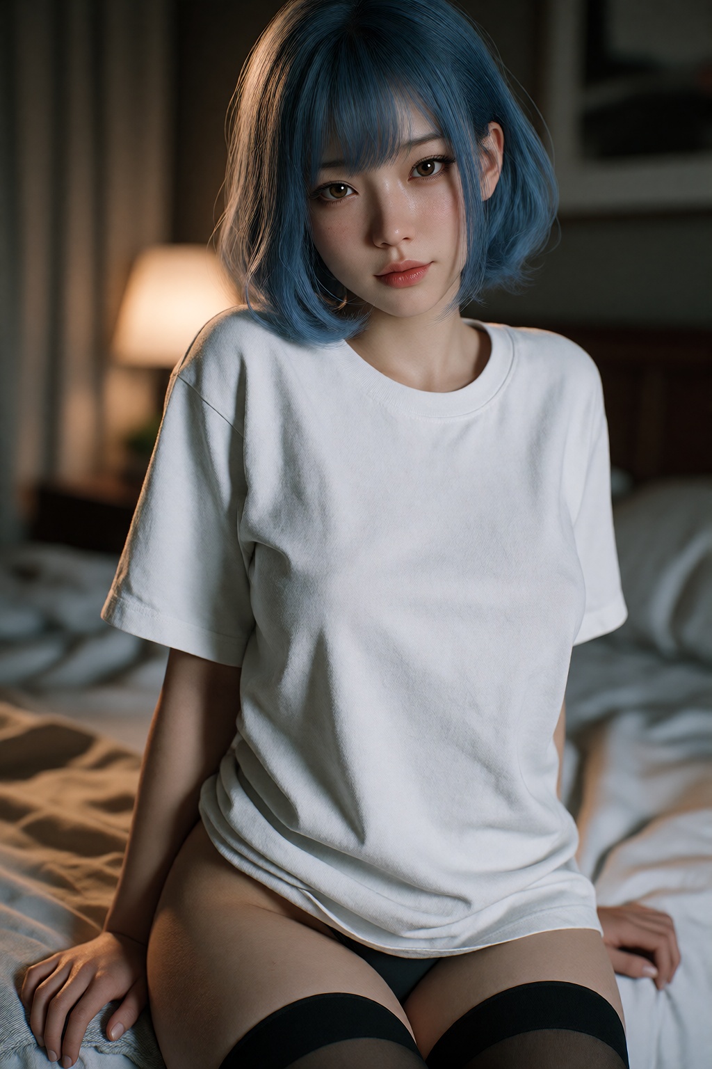 Hyper-realistic cinematic portrait of an ***** East Asian woman,  23,  rendered in ultra-detailed 3DCG with high-end game...