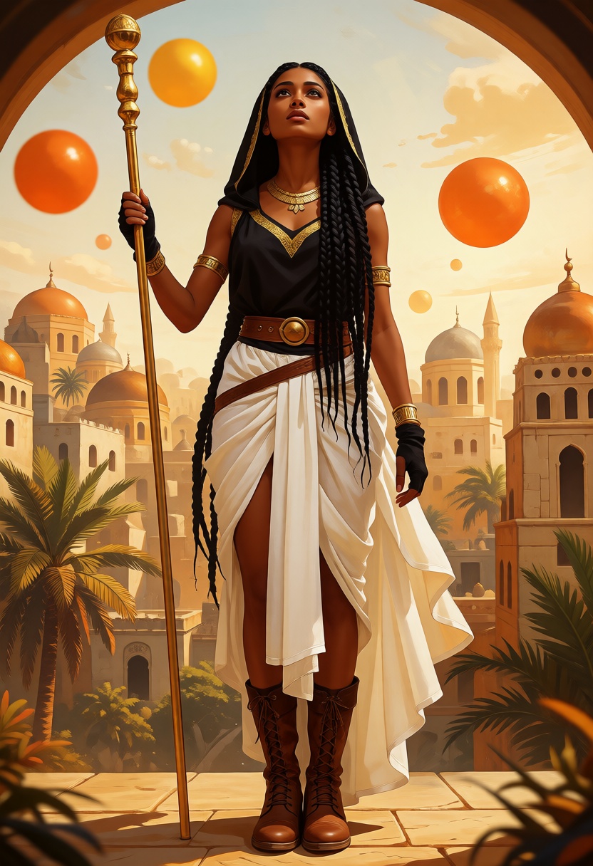 an ***** woman in her early twenties deep brown skin,  long black braided hair,  black eyes on Tensor.Art
