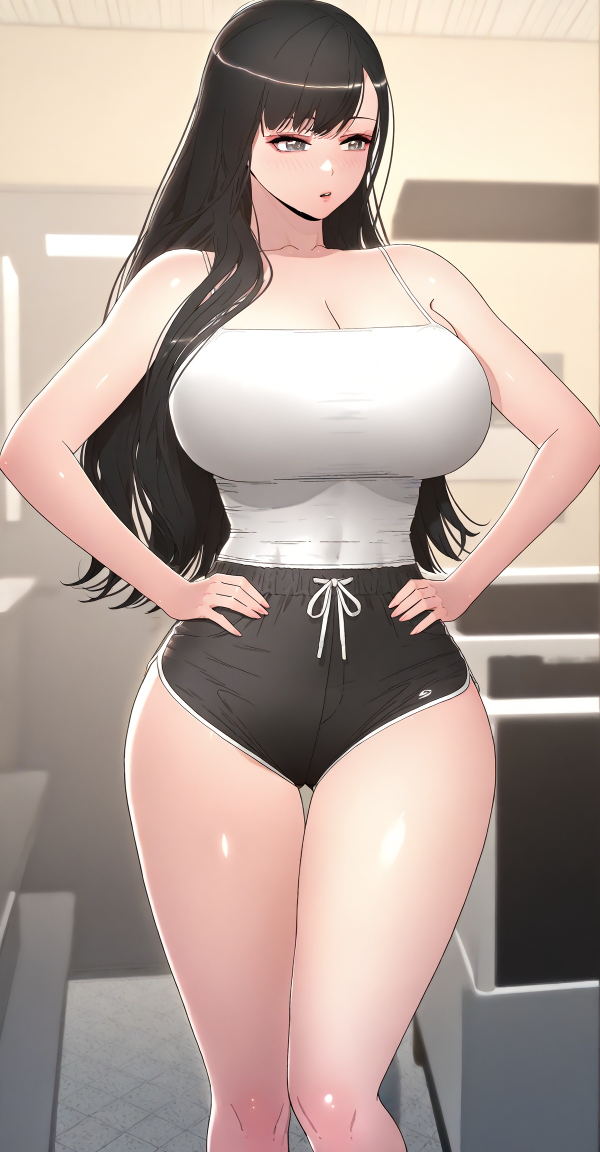 1girl,  solo,  black hair on Tensor.Art