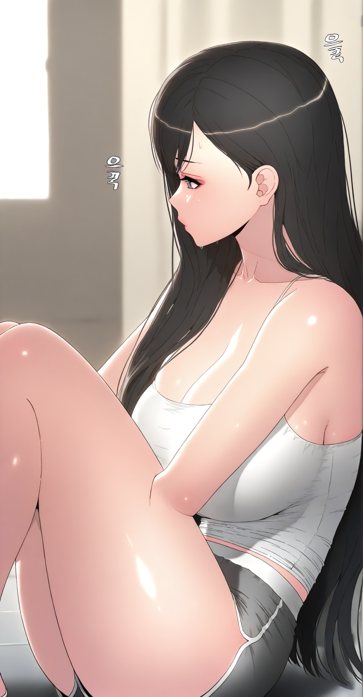 1girl,  solo,  black hair on Tensor.Art
