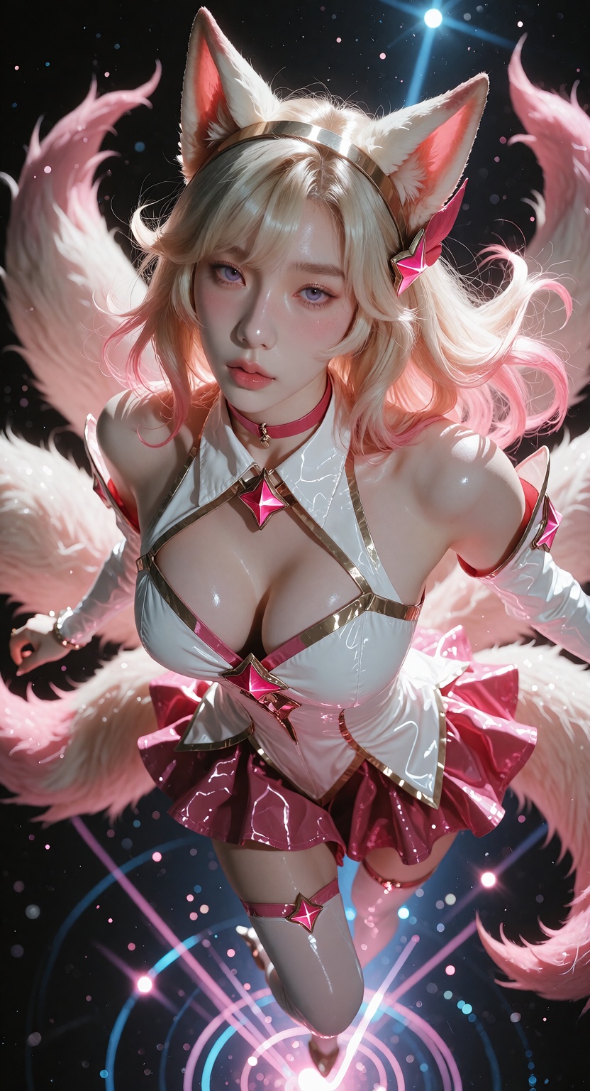 Photorealistic photograph,  full body of Star Guardian Ahri from League of Legends,  fair white skin on Tensor.Art