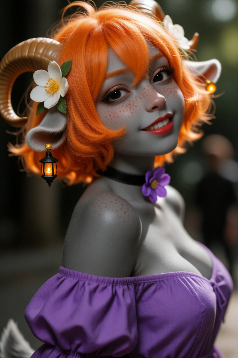 @Nan,  anthro goat girl,  gray-gray skin on Tensor.Art