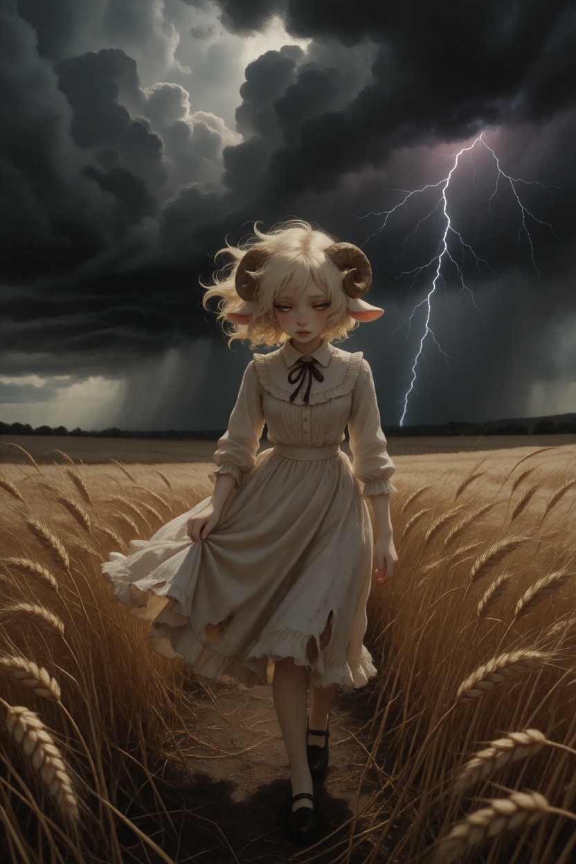 @Ophelia,  anthro sheep girl,  tan skin sheep ears on Tensor.Art