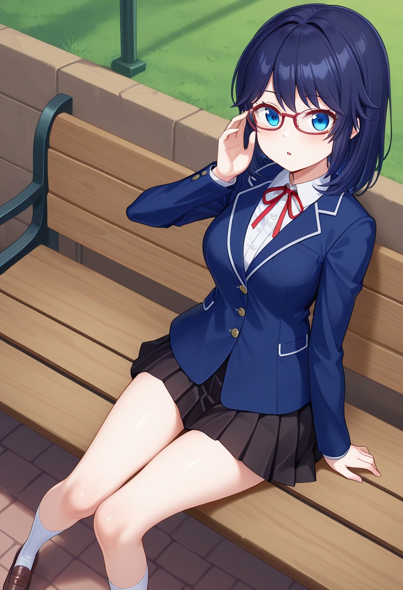 hoshinorisash,  1girl,  dark blue hair on Tensor.Art