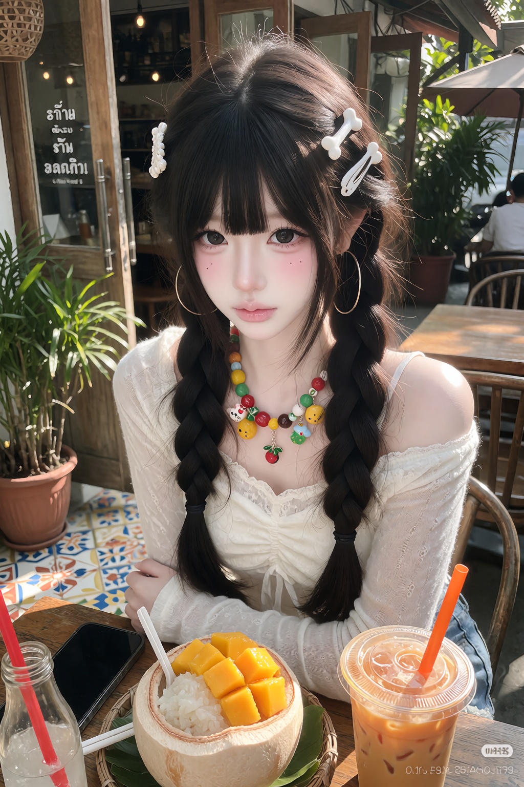 character: ***** young woman,  slim petite build,  fair luminous skin on Tensor.Art