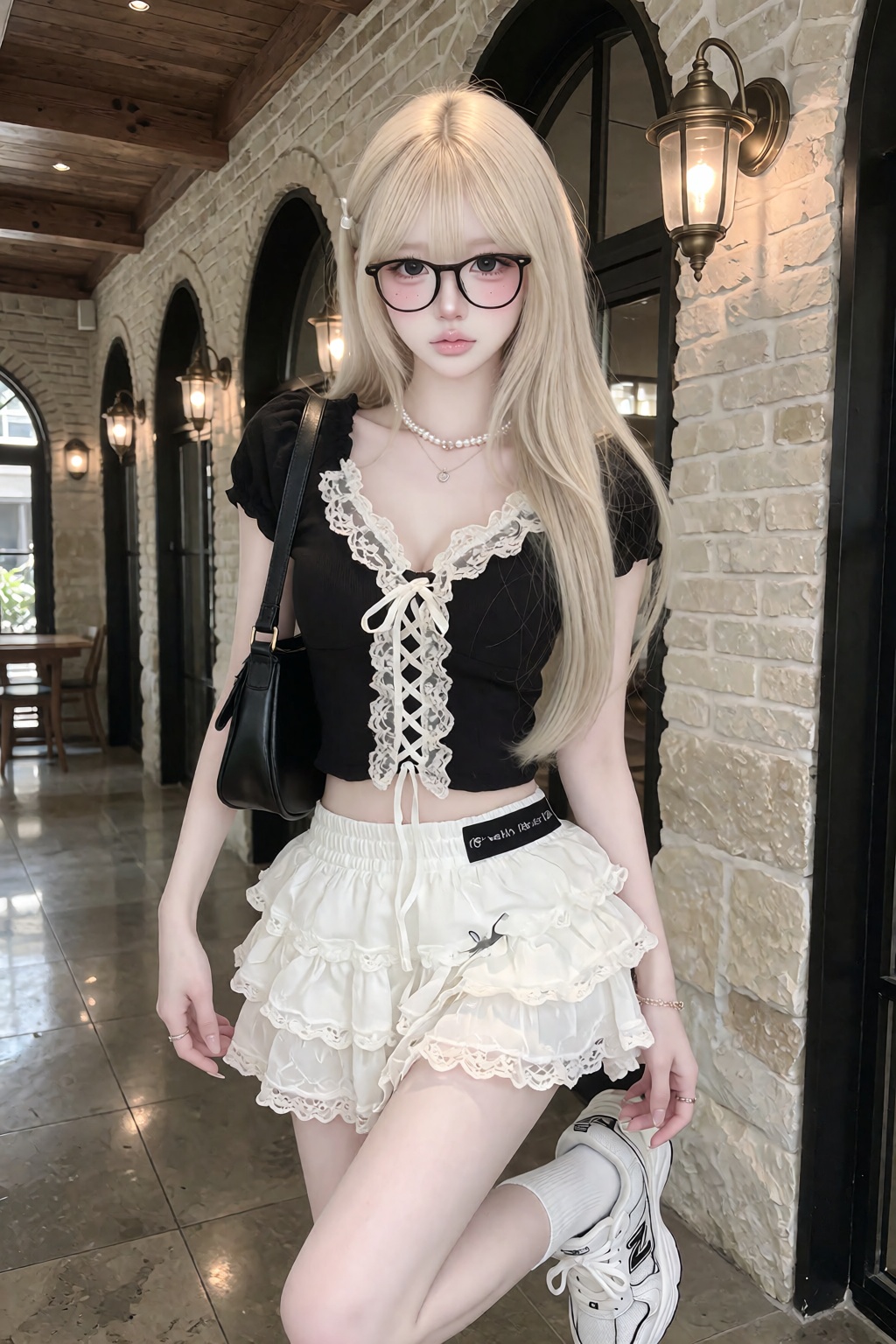 character: ***** young woman,  slim petite build,  fair luminous skin on Tensor.Art