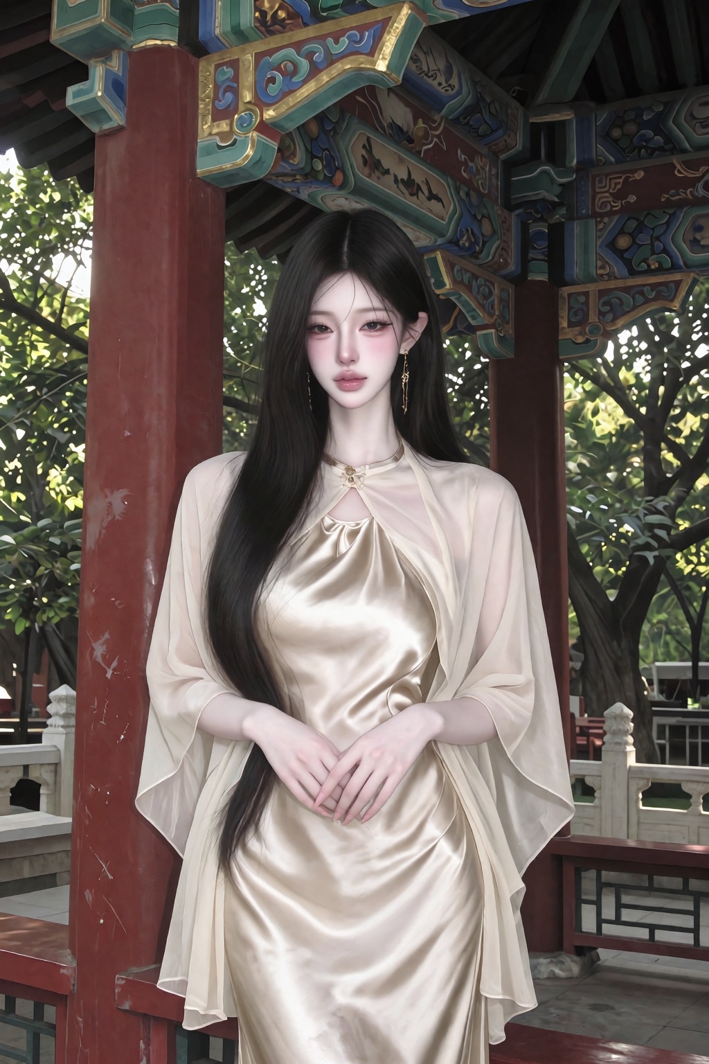 1 woman,  solo,  East Asian young woman on Tensor.Art