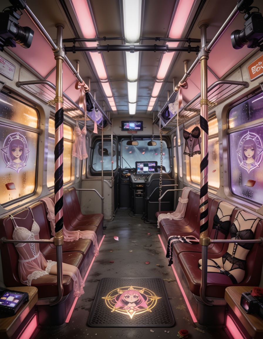 magical girl idol subway car filming s3tA sensual magical girl idol subway car filming set,  vintage metropolitan transit...