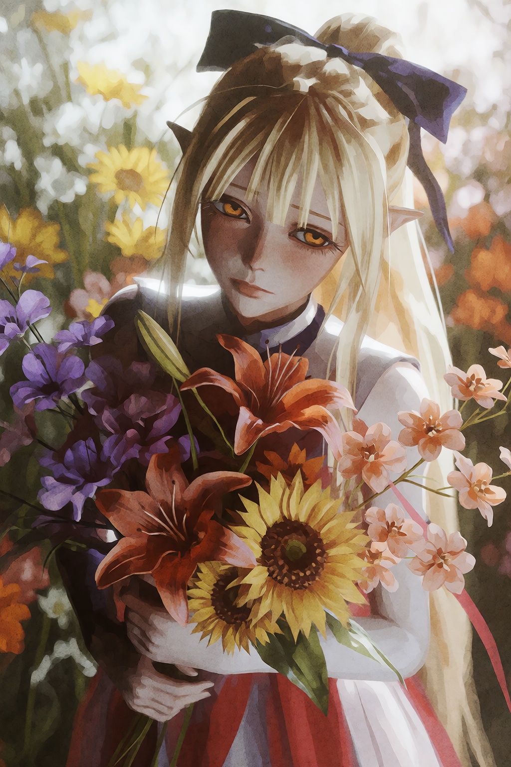 4kiitopii4,  Pettalon,  a 18 years old female with a long blonde ponytail on Tensor.Art