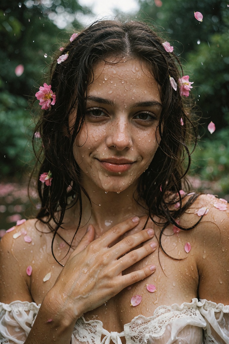 intense candid portrait of a 22-year-old natural woman looking at the camera with a soft,  gentle smile,  her face and sho...