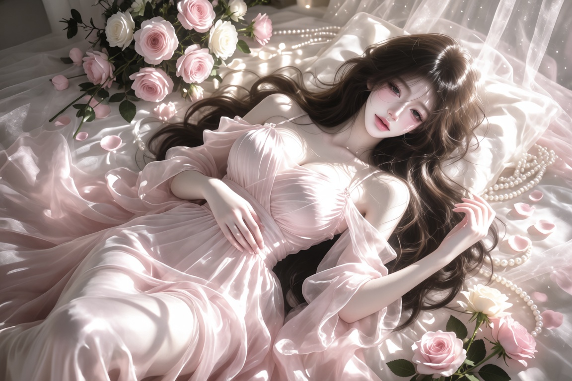 An Asian female,  20 year old,  loose wavy hair on Tensor.Art