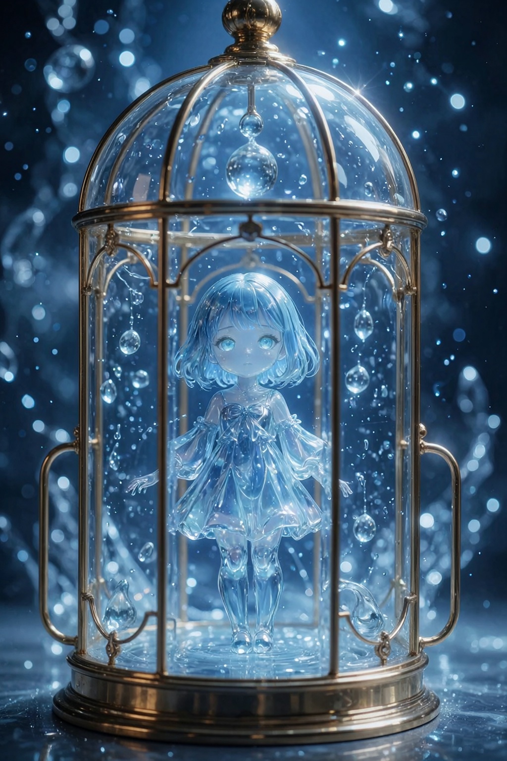 { "high_level_description": "A ethereal,  dreamlike 3D digital anime art piece featuring a glass-like girl with translucen...