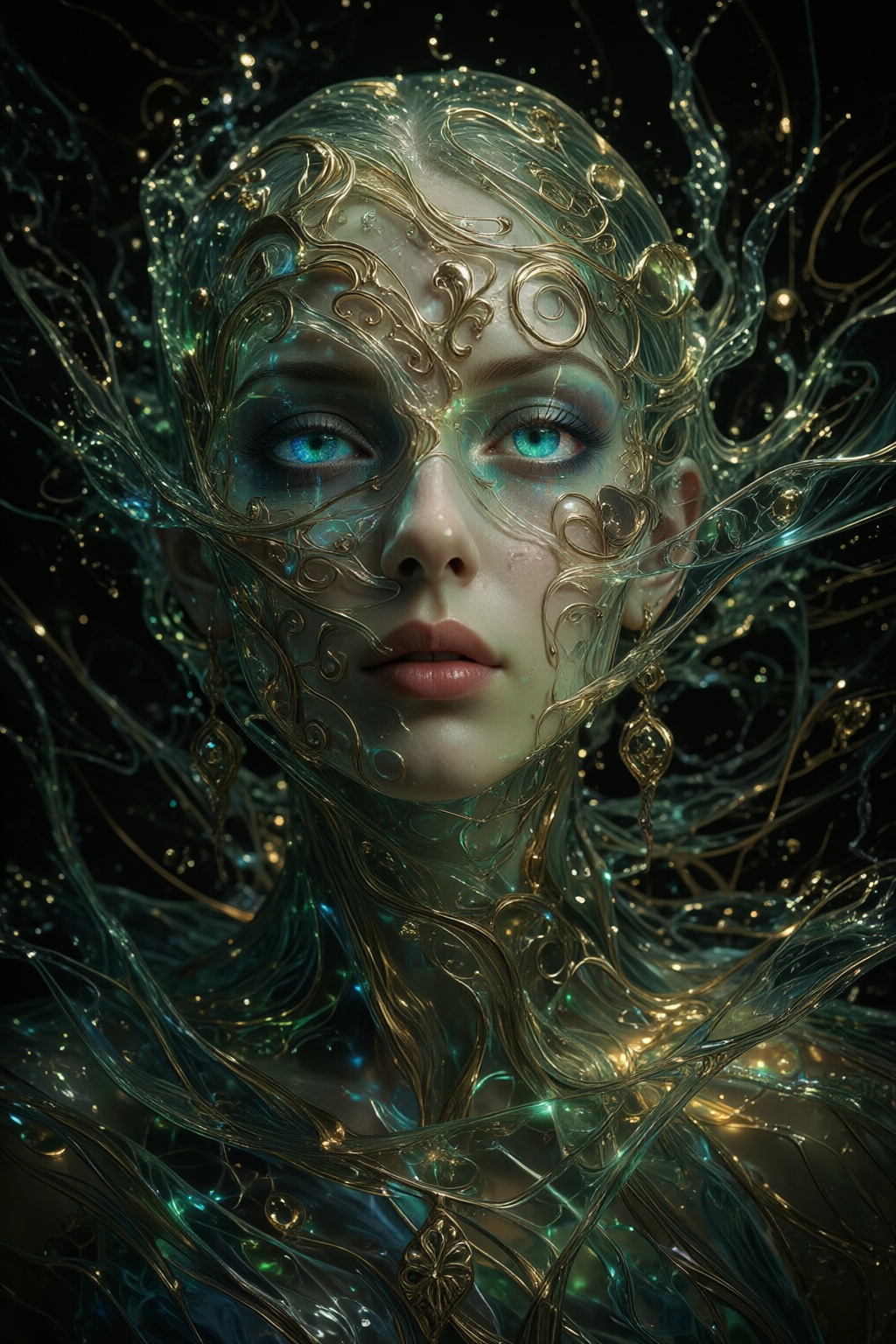 ((Undine)),  (light and dard entanglement),  High color contrast on Tensor.Art