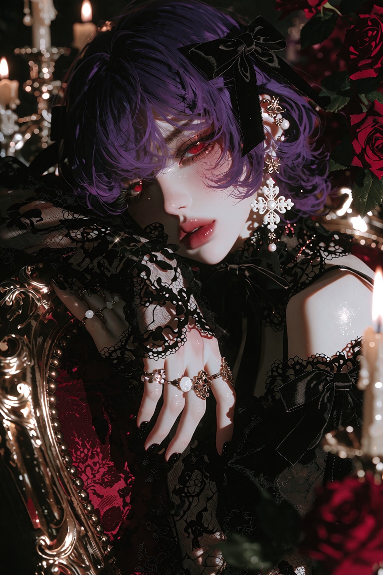 gothic doll,  upper body,  portrait on Tensor.Art