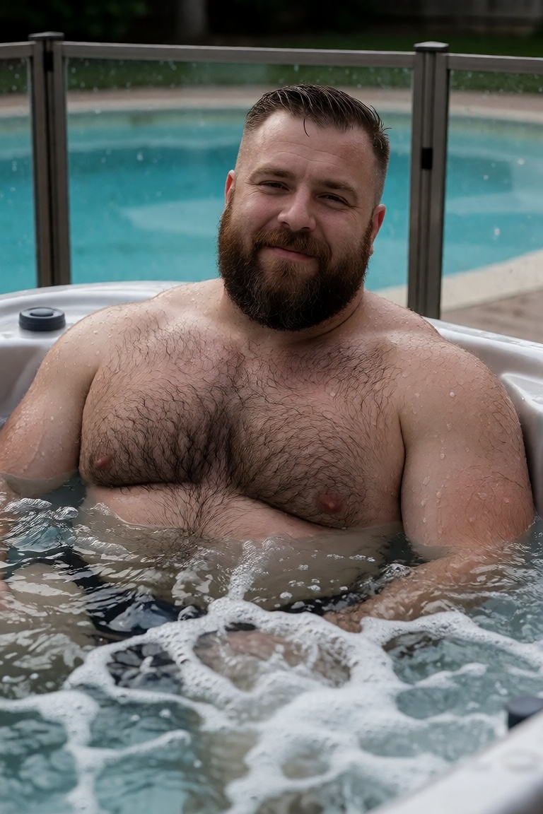 Extremely realistic photo of a heavy-set,  muscular man with a thick beard and short,  styled hair on Tensor.Art