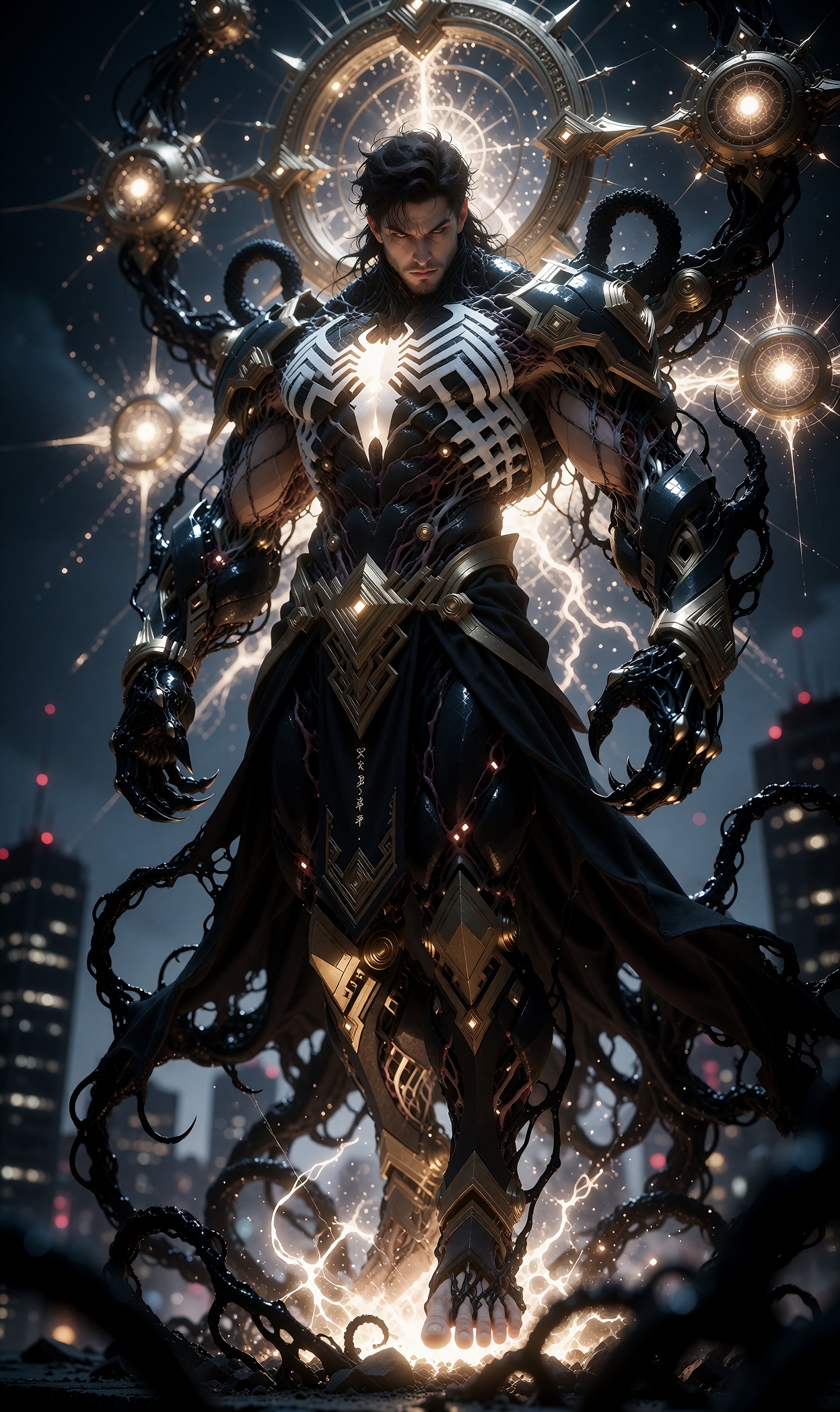 ((futuristic god engineering,  human-energy hybrid,  hybrid human in superbeings on Tensor.Art