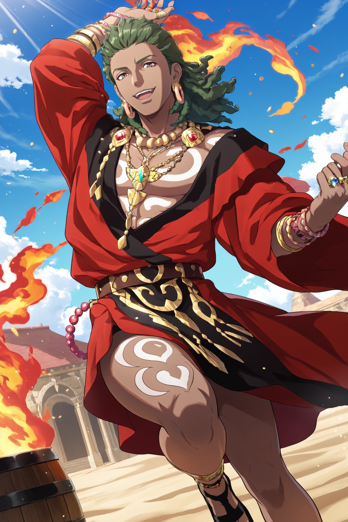 1boy,  Talimun,  green hair on Tensor.Art
