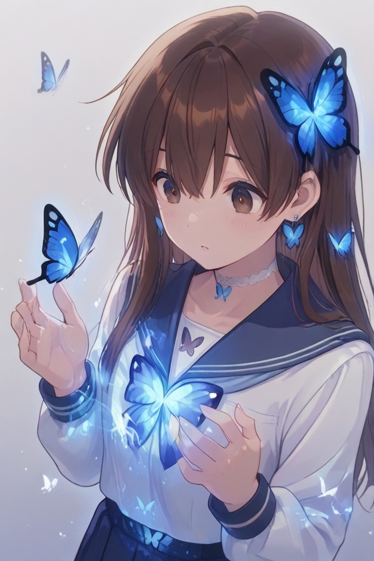 A Cute Cross-Dressing Boy,  Beautiful sailor uniform,  blue and white sailor uniform on Tensor.Art