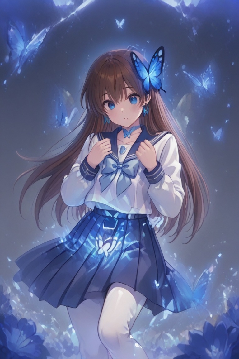 A Cute Cross-Dressing Boy,  Beautiful sailor uniform,  blue and white sailor uniform on Tensor.Art