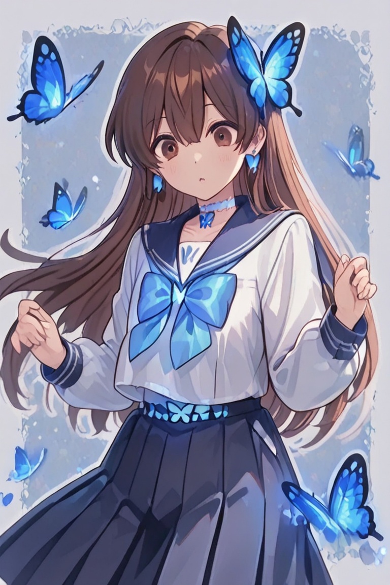A Cute Cross-Dressing Boy,  Beautiful sailor uniform,  blue and white sailor uniform on Tensor.Art