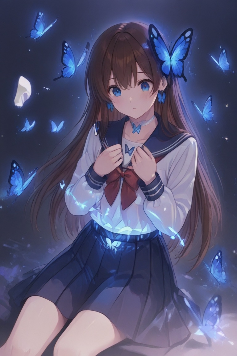 A Cute Cross-Dressing Boy,  Beautiful sailor uniform,  blue and white sailor uniform on Tensor.Art