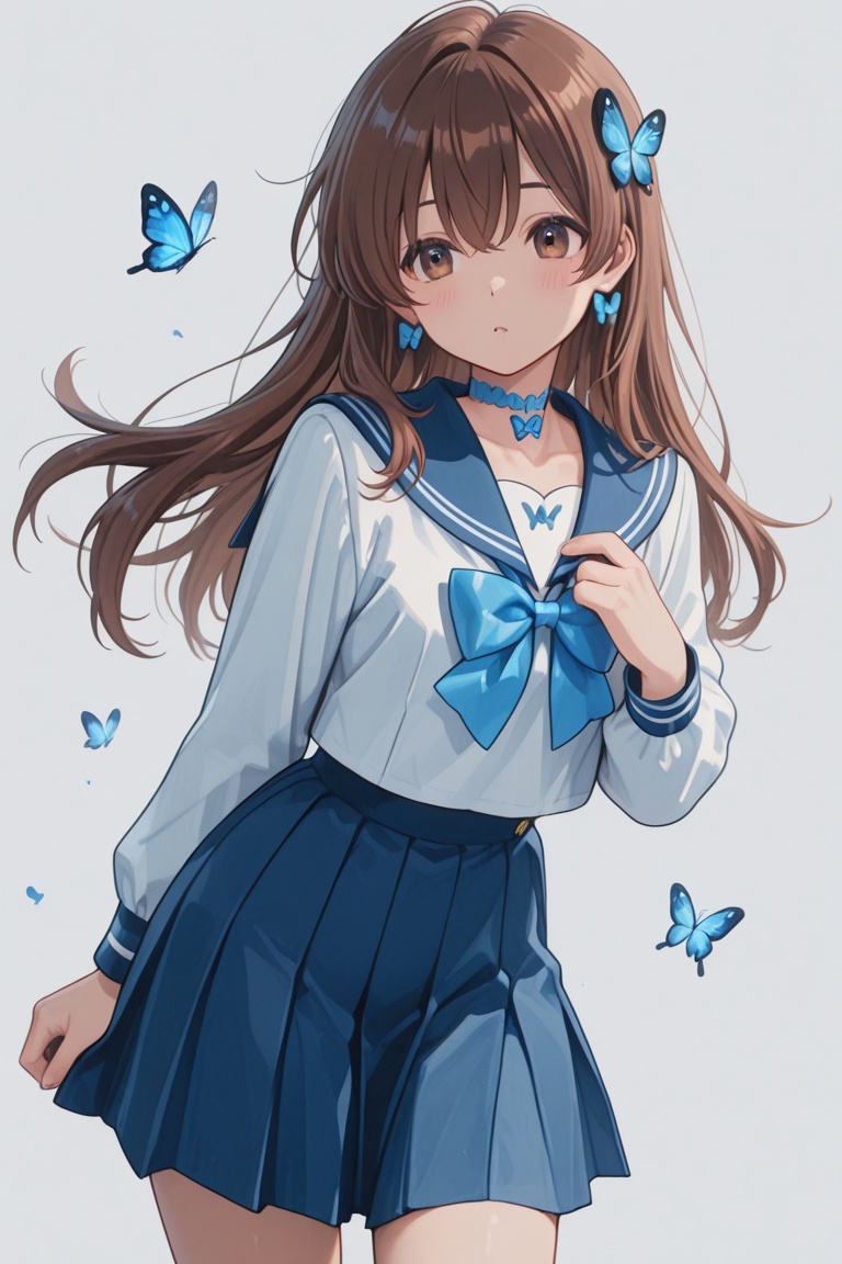 A Cute Cross-Dressing Boy,  Beautiful sailor uniform,  blue and white sailor uniform on Tensor.Art