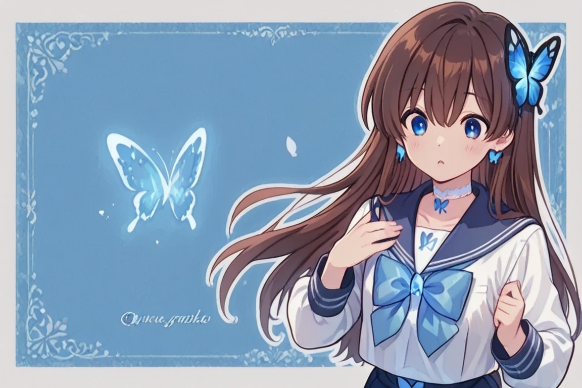 A Cute Cross-Dressing Boy,  Beautiful sailor uniform,  blue and white sailor uniform on Tensor.Art