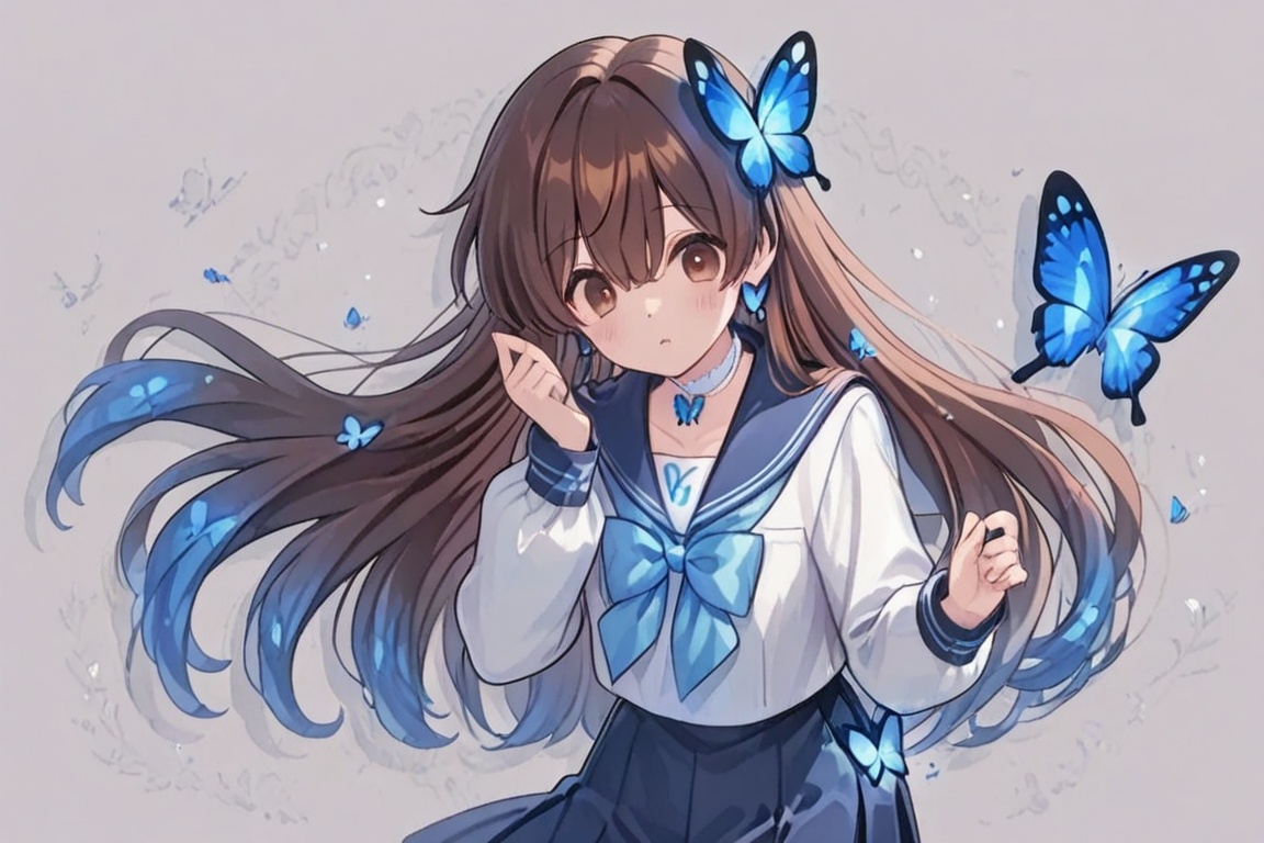 A Cute Cross-Dressing Boy,  Beautiful sailor uniform,  blue and white sailor uniform on Tensor.Art