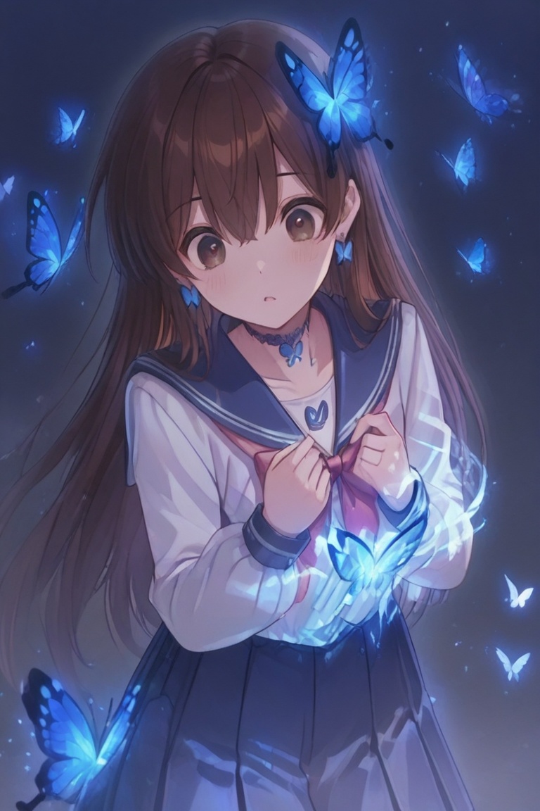 A Cute Cross-Dressing Boy,  Beautiful sailor uniform,  blue and white sailor uniform on Tensor.Art