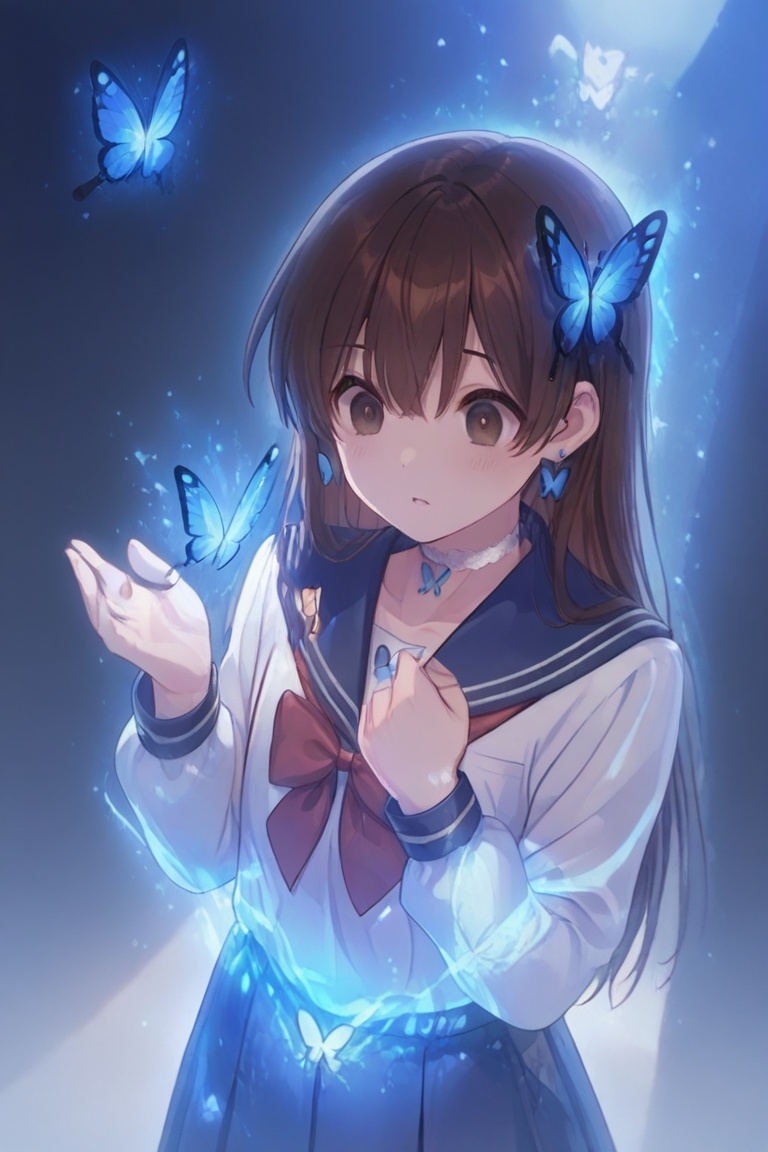 A Cute Cross-Dressing Boy,  Beautiful sailor uniform,  blue and white sailor uniform on Tensor.Art