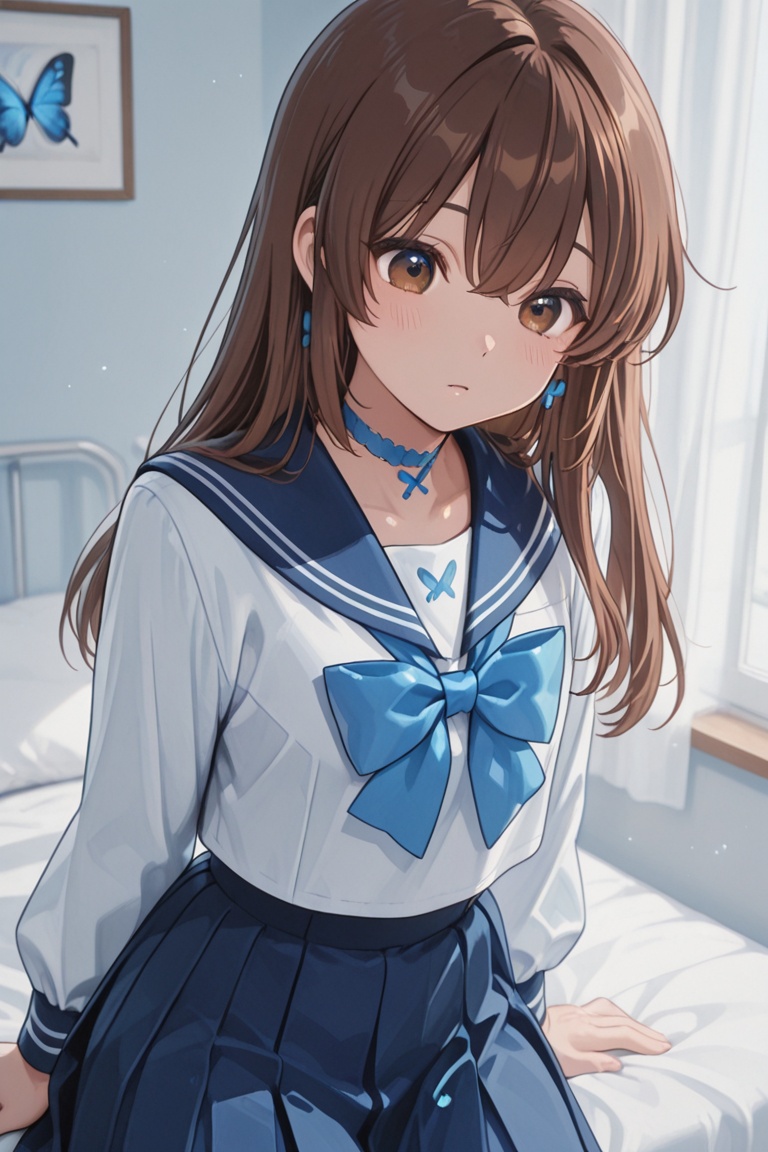 A Cute Cross-Dressing Boy,  Beautiful sailor uniform,  blue and white sailor uniform on Tensor.Art