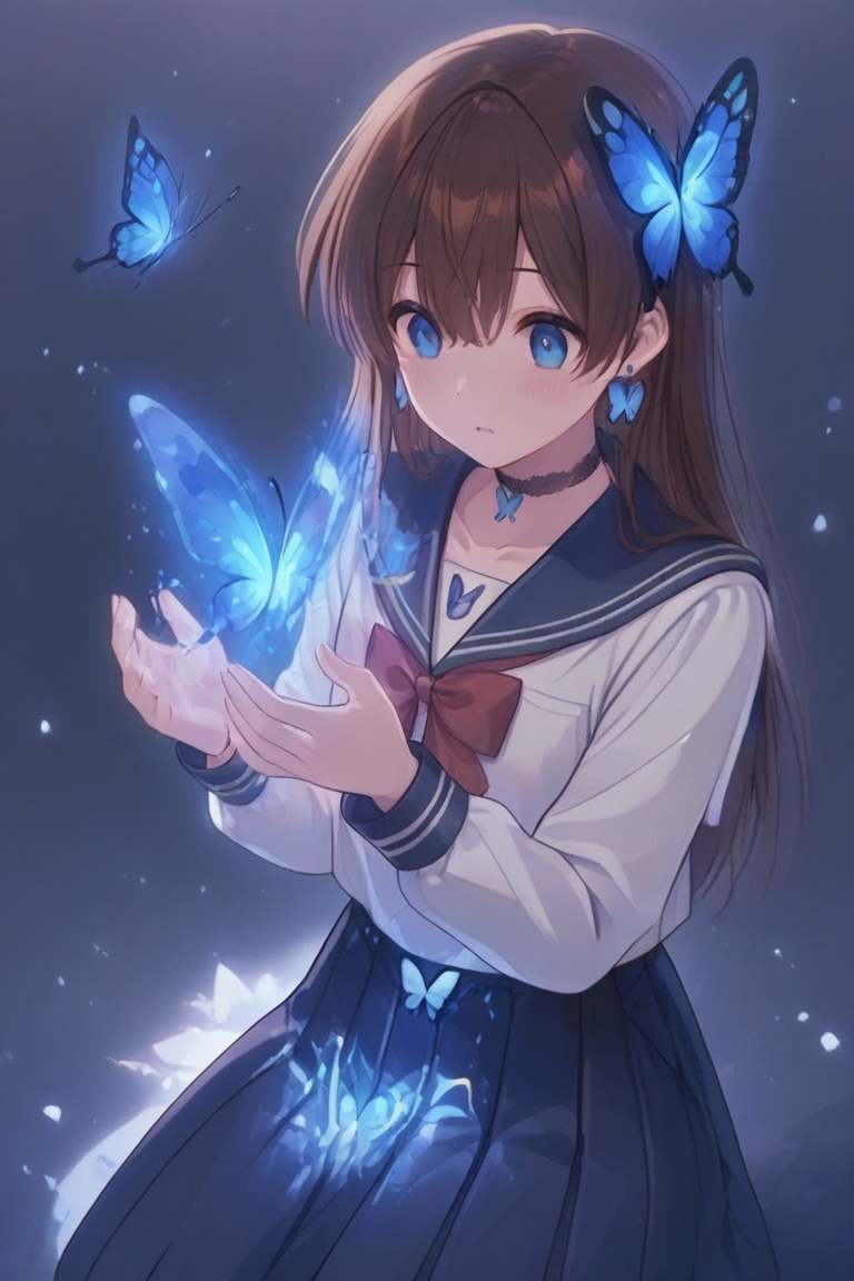 A Cute Cross-Dressing Boy,  Beautiful sailor uniform,  blue and white sailor uniform on Tensor.Art