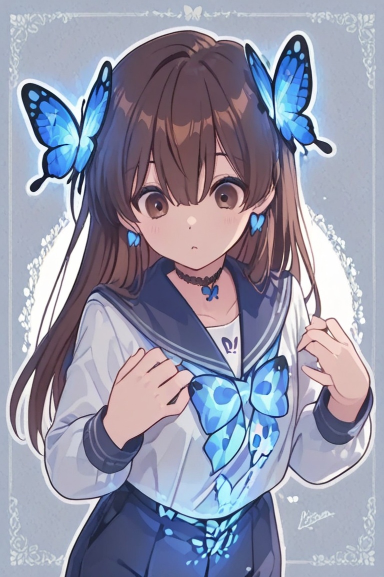 A Cute Cross-Dressing Boy,  Beautiful sailor uniform,  blue and white sailor uniform on Tensor.Art