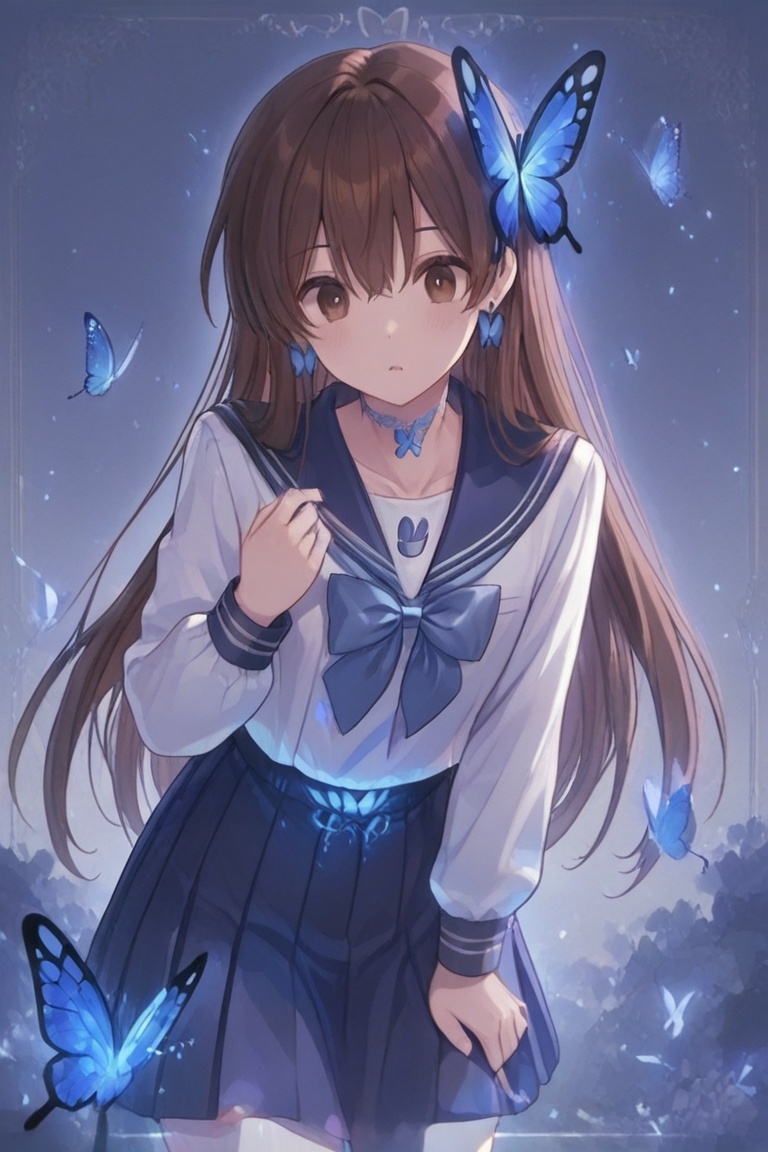 A Cute Cross-Dressing Boy,  Beautiful sailor uniform,  blue and white sailor uniform on Tensor.Art