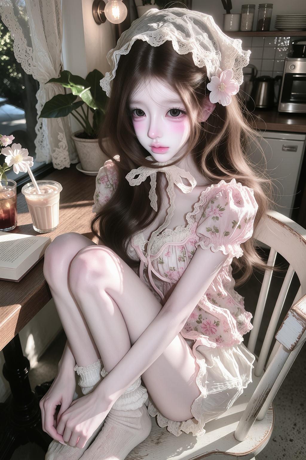 character: ,  fair skin,  dark brown eyes on Tensor.Art