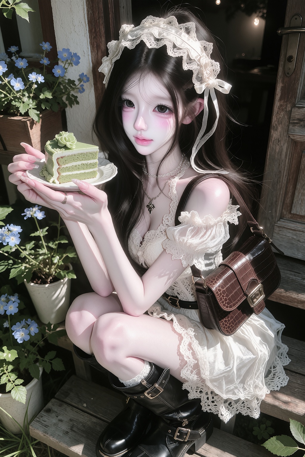 character: ,  fair skin,  dark brown eyes on Tensor.Art