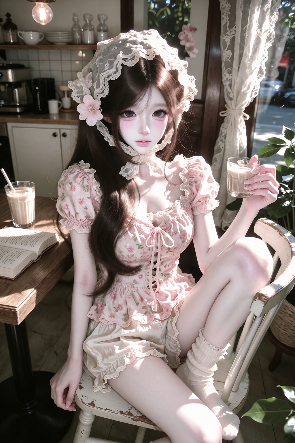 character: ,  fair skin,  dark brown eyes on Tensor.Art