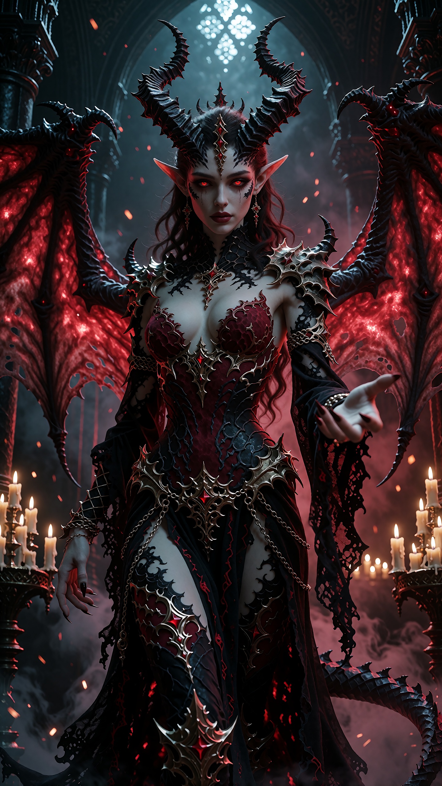 A hyper-realistic,  cinematic full-body portrait of Lilith,  game art on Tensor.Art