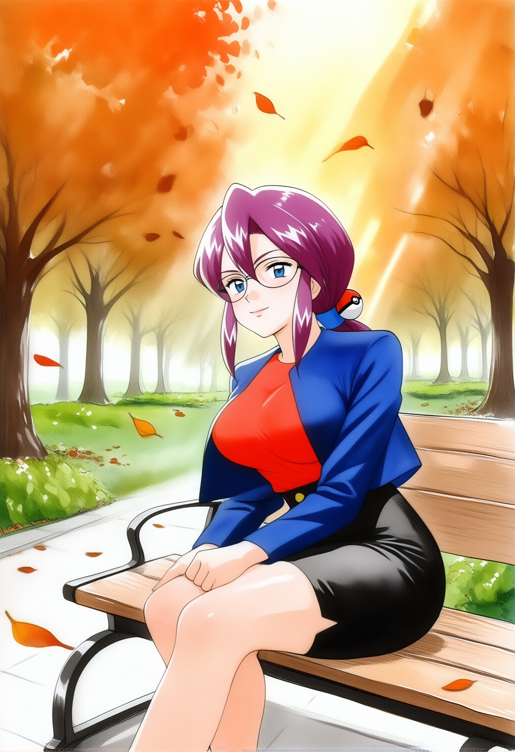 loreleipkm,  1girl,  purple hair on Tensor.Art