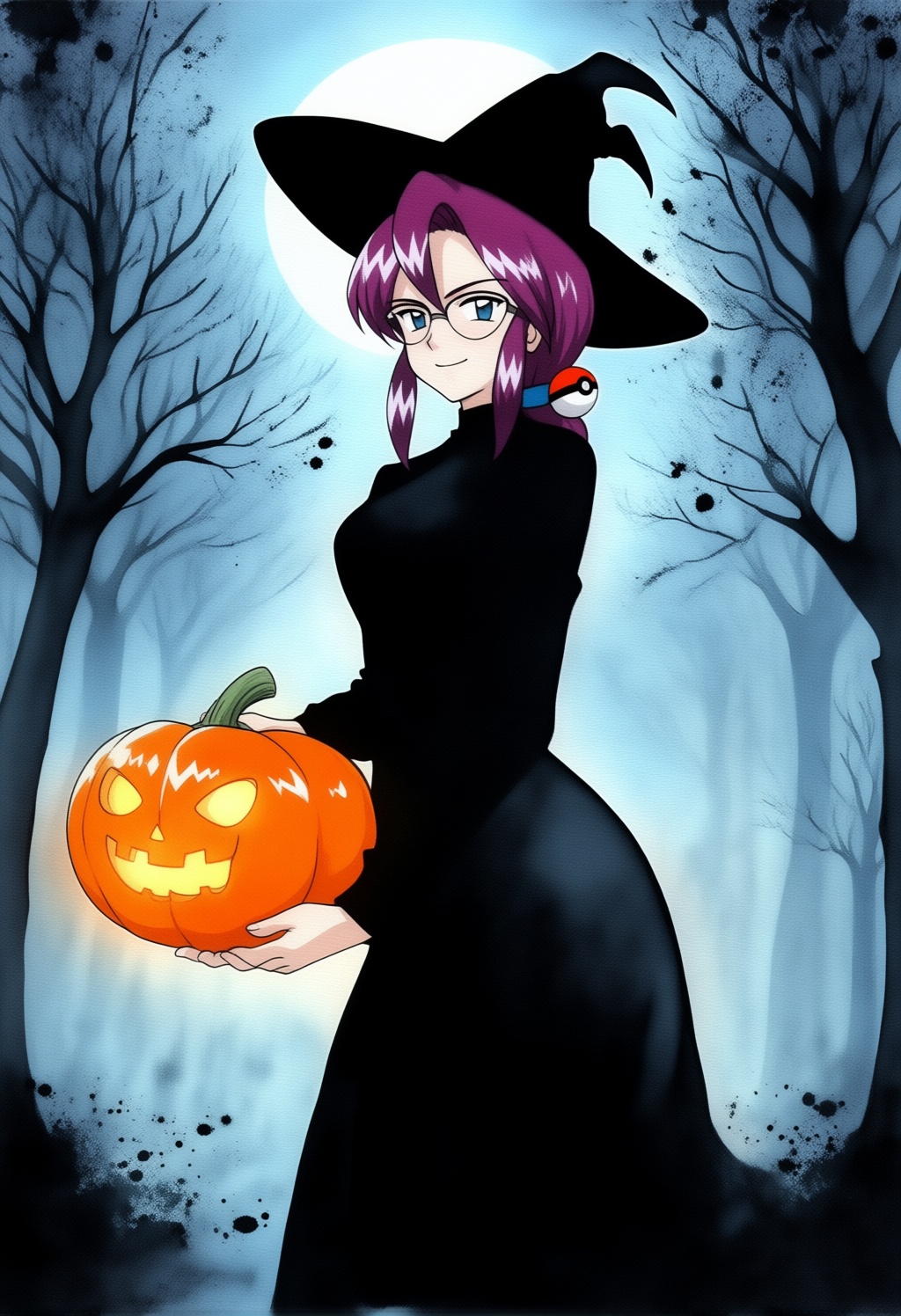 loreleipkm,  1girl,  purple hair on Tensor.Art