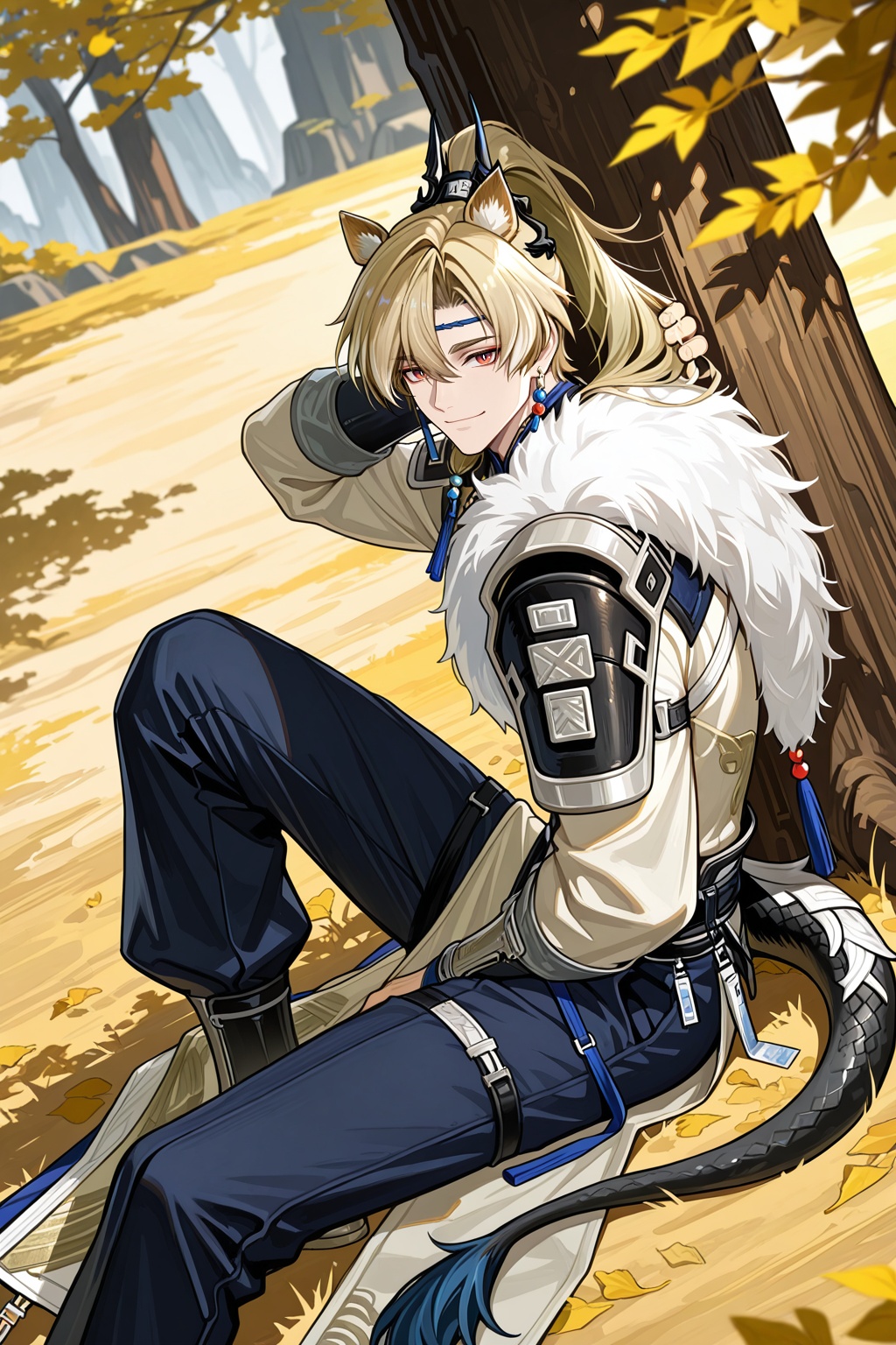 male focus,  1boy,  argent flow \(arknights\) on Tensor.Art