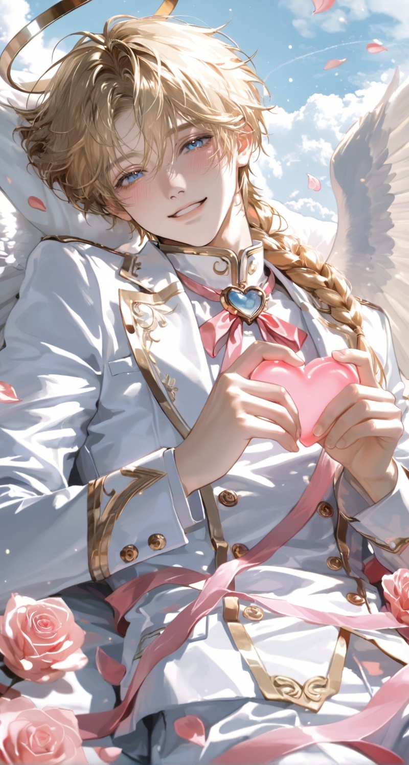 solo,  looking at viewer,  beautiful boy on Tensor.Art