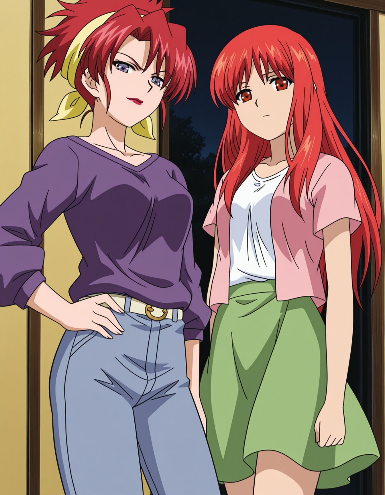 2girls,  cowboy shot,  looking at viewer on Tensor.Art