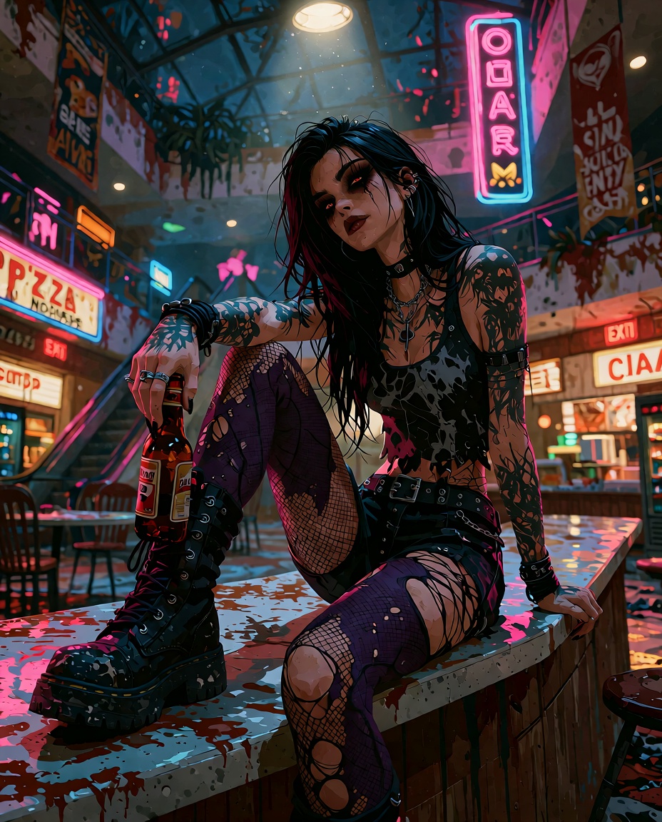 === STYLE === Liminal space anime aesthetic,  eerie nostalgia with vaporwave influences,  fluorescent hum visualized throu...