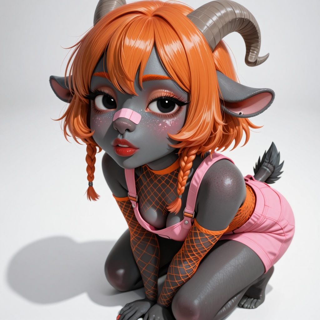 1girl,  @Nan,  young busty anthro goat woman on Tensor.Art