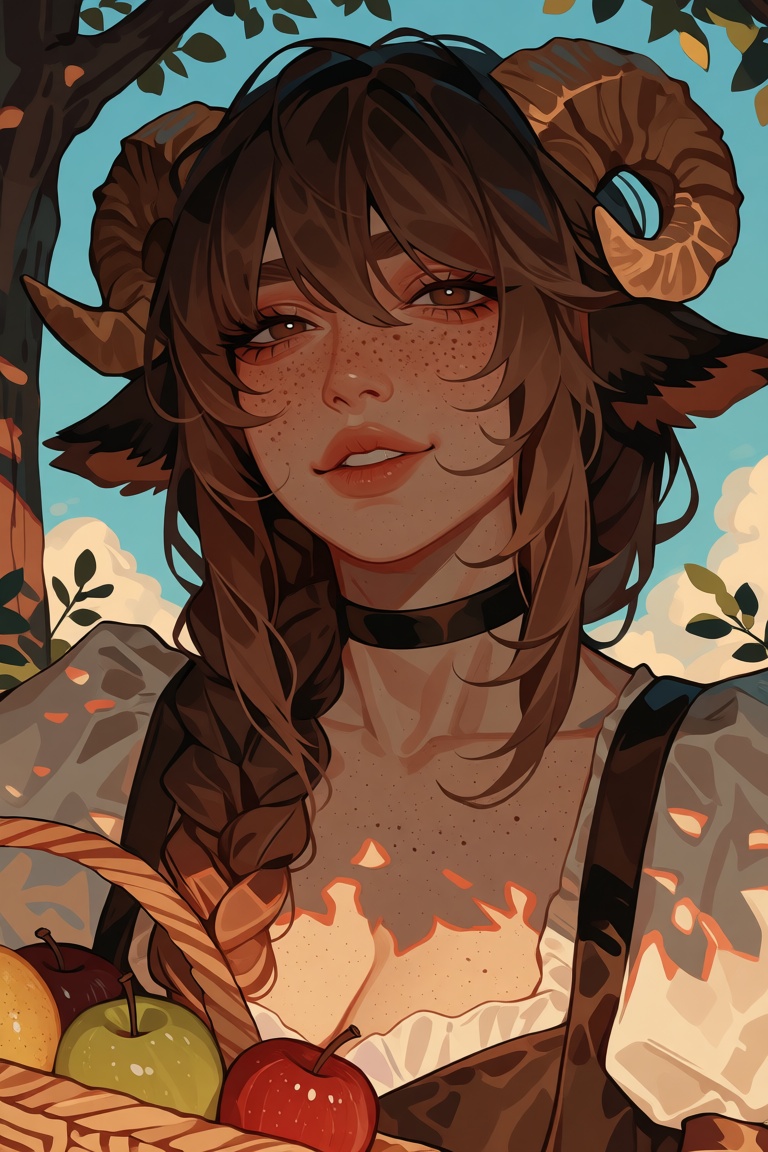 Style: semi realistic digital illustration,  painterly stylized art,  complex character design: A woman with long on Tenso...