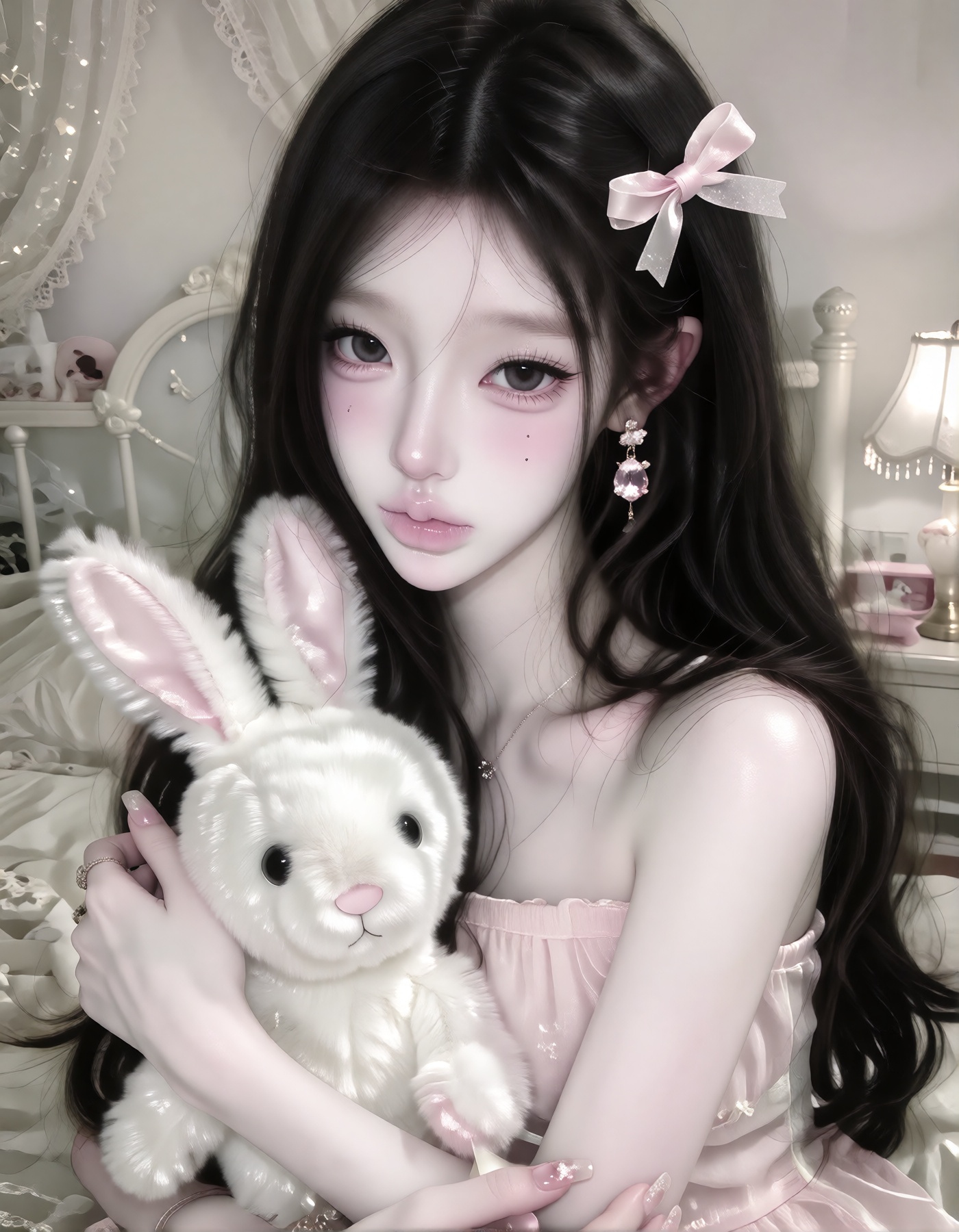 character: beautiful young woman,  ***** body,  black eyes on Tensor.Art